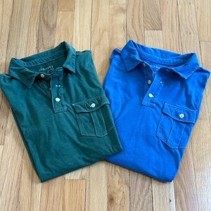 Old Navy Men's Polo Shirts in Forest Green and Royal Blue